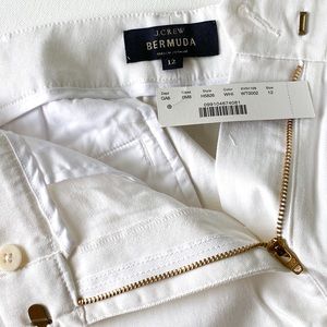 NWT J Crew 10” Bermuda STRETCH Chino Shorts, WHITE, Size 12